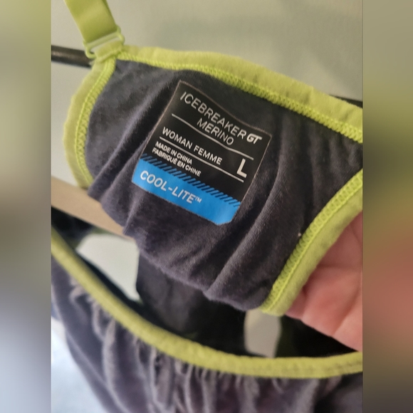 Icebreaker Sprit tank, merino wool, size L, gray and green - Picture 5 of 7